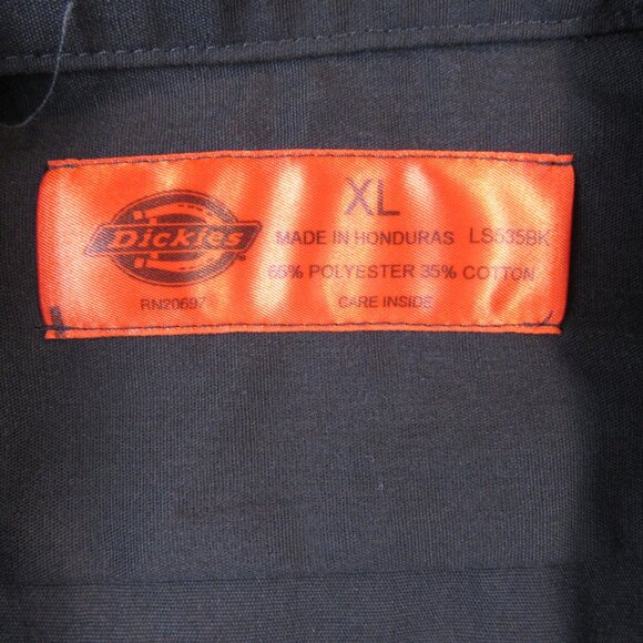 Badboy Vettes Dickies Men's XL Work Shirt Black Short Sleeve Embroidered - Picture 2 of 7